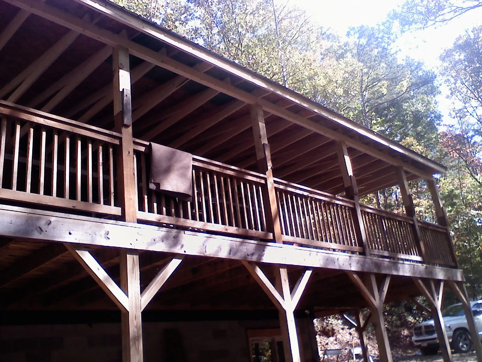 Timber framing under a new elevated porch and deck — Roof Leak Repair in Russellton by Roofing Brothers